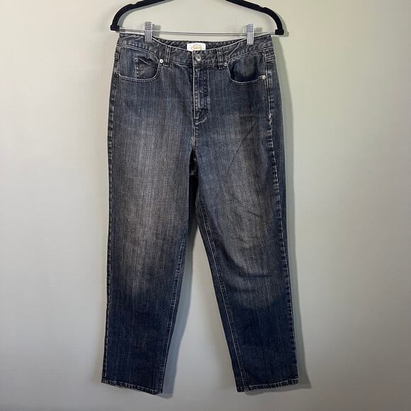Talbots Classic Stretch Vintage Straight Leg Jeans - Dark Wash Denim, Size 10 - Picture 10 of 10